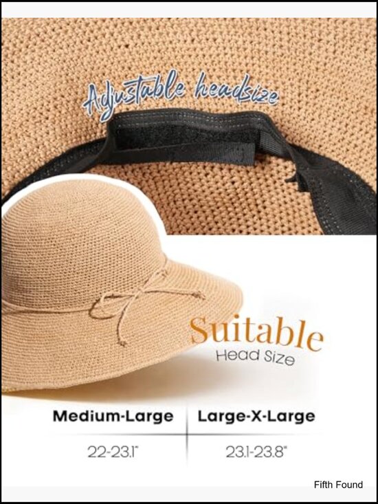 Foldable Packable Straw Sun Hat with Wide Brim for Beach Travel